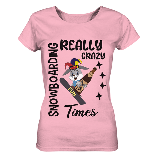 Snowboarding, really crazy, Osterhase mit Bierflasche  - Ladies Organic Basic Shirt