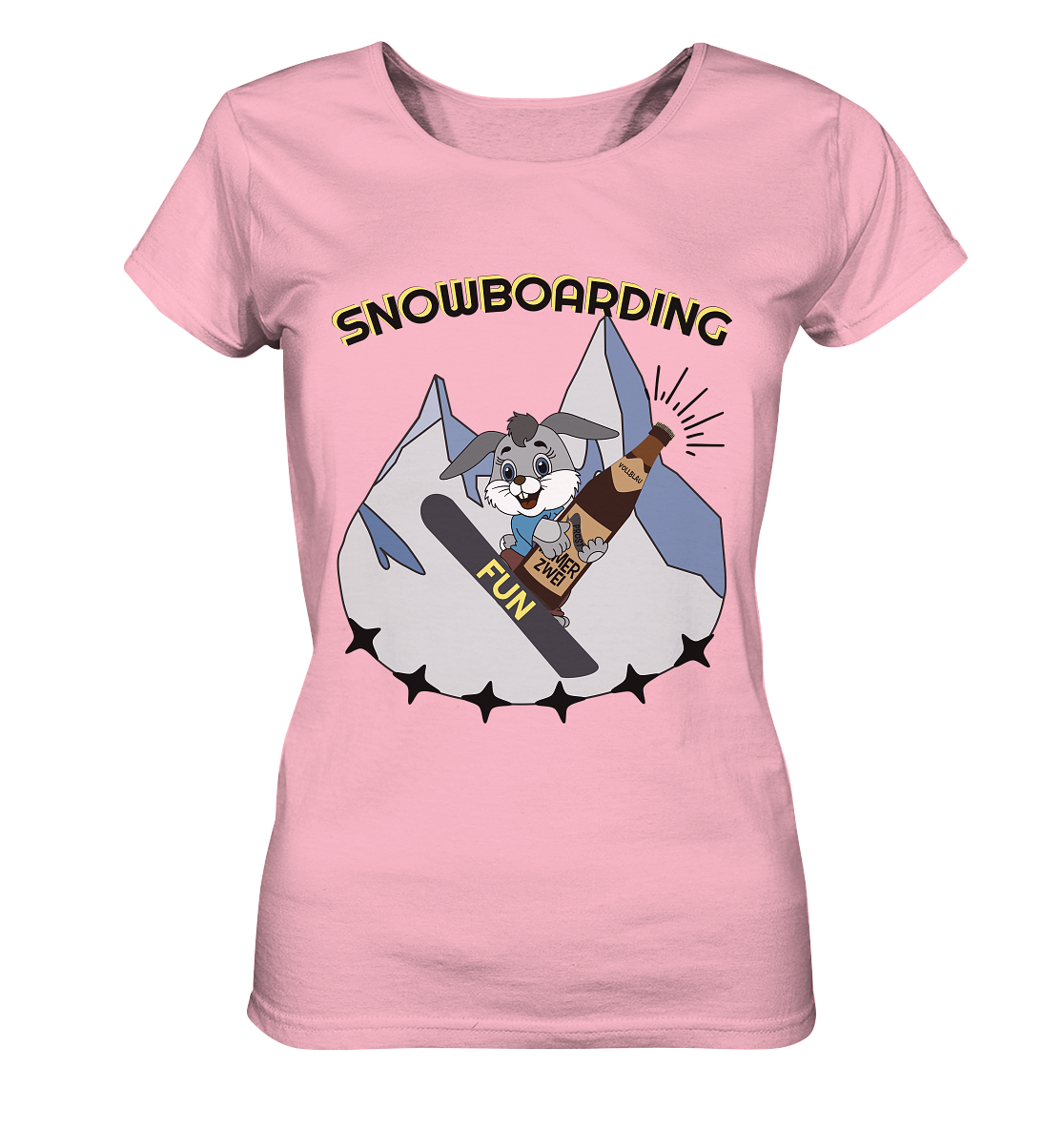 Snowboarding, Apres- Ski, Snowboard, Skihase und Bier - Ladies Organic Basic Shirt