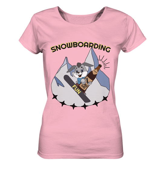 Snowboarding, Apres- Ski, Snowboard, Skihase und Bier - Ladies Organic Basic Shirt