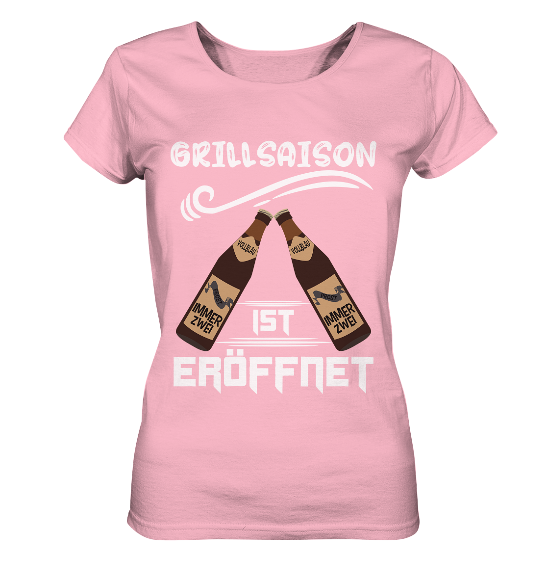 Grillsaison ist eröffnet, Grillen, Party, Feiern, Helles Design - Ladies Organic Basic Shirt