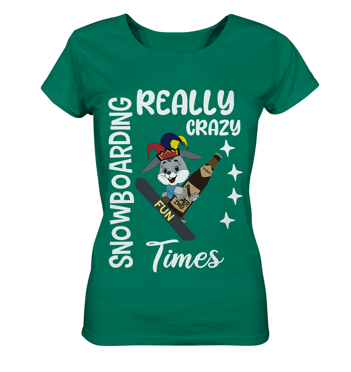 Snowboarding, Crazy Times, Snowboarder, Party - Ladies Organic Shirt