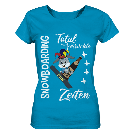 Snowboarding, verrückte Zeiten, Snowboarder, Osterhase - Ladies Organic Shirt