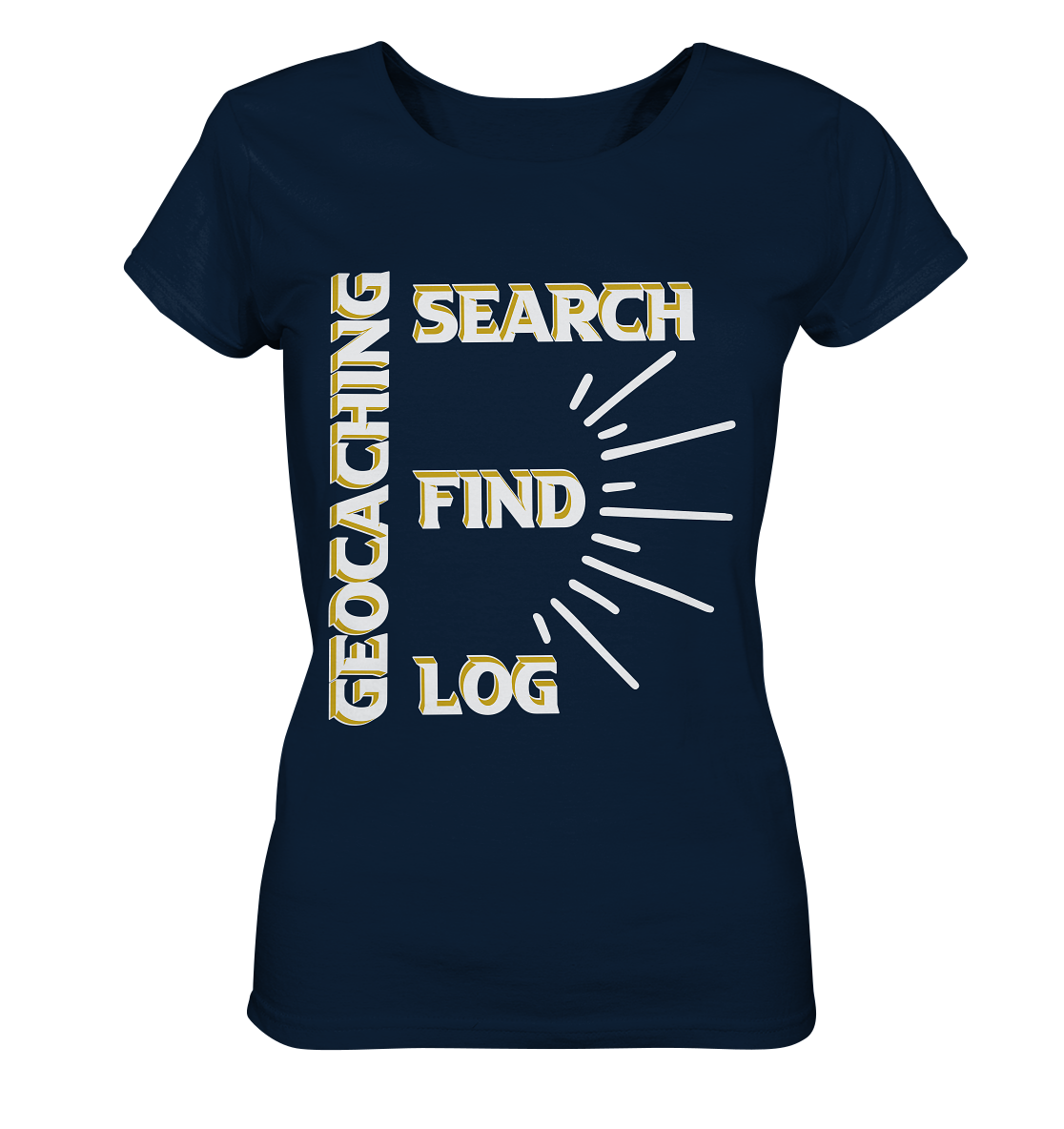 Geocaching-SEARCH-FIND-LOG, Cache Helles Disign - Ladies Organic Shirt