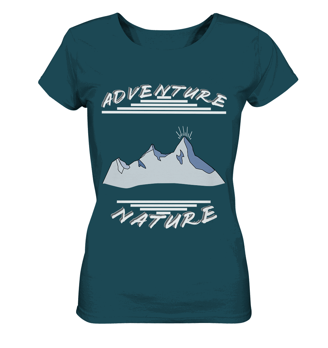 Adventure Nature, Abenteuer Natur, Camping, Geocaching - Ladies Organic Shirt