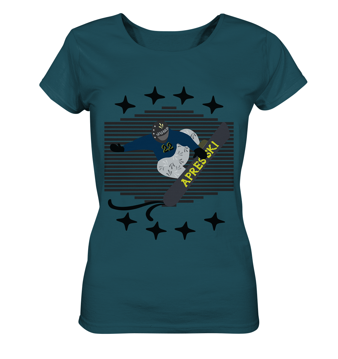 Snowboarding, Apres- Ski, Snowboard, - Ladies Organic Shirt