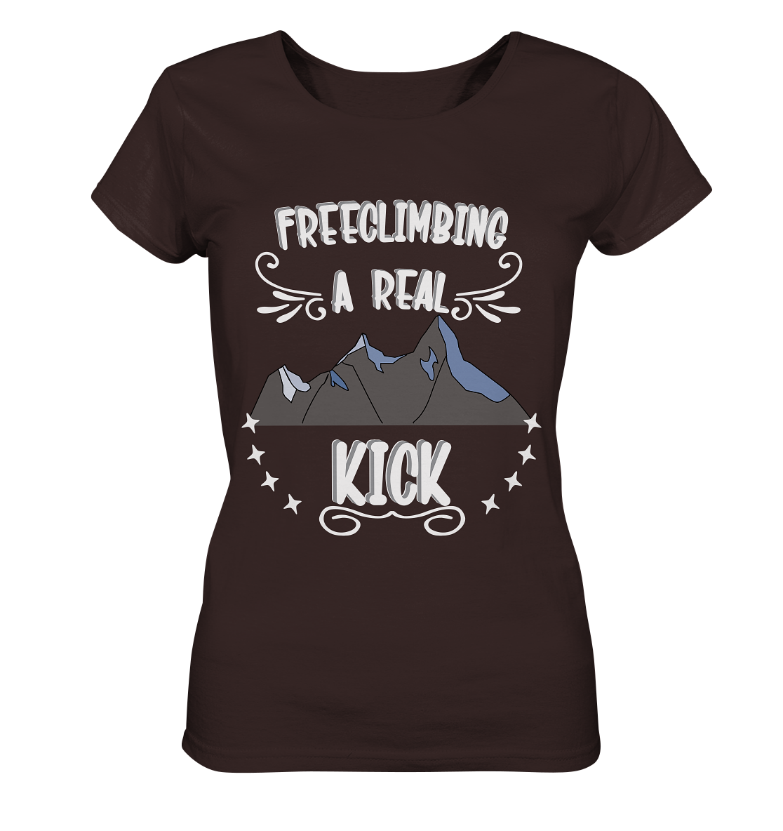 Freeclimbing - a real kick, sportlich & gefährlich - Ladies Organic Shirt