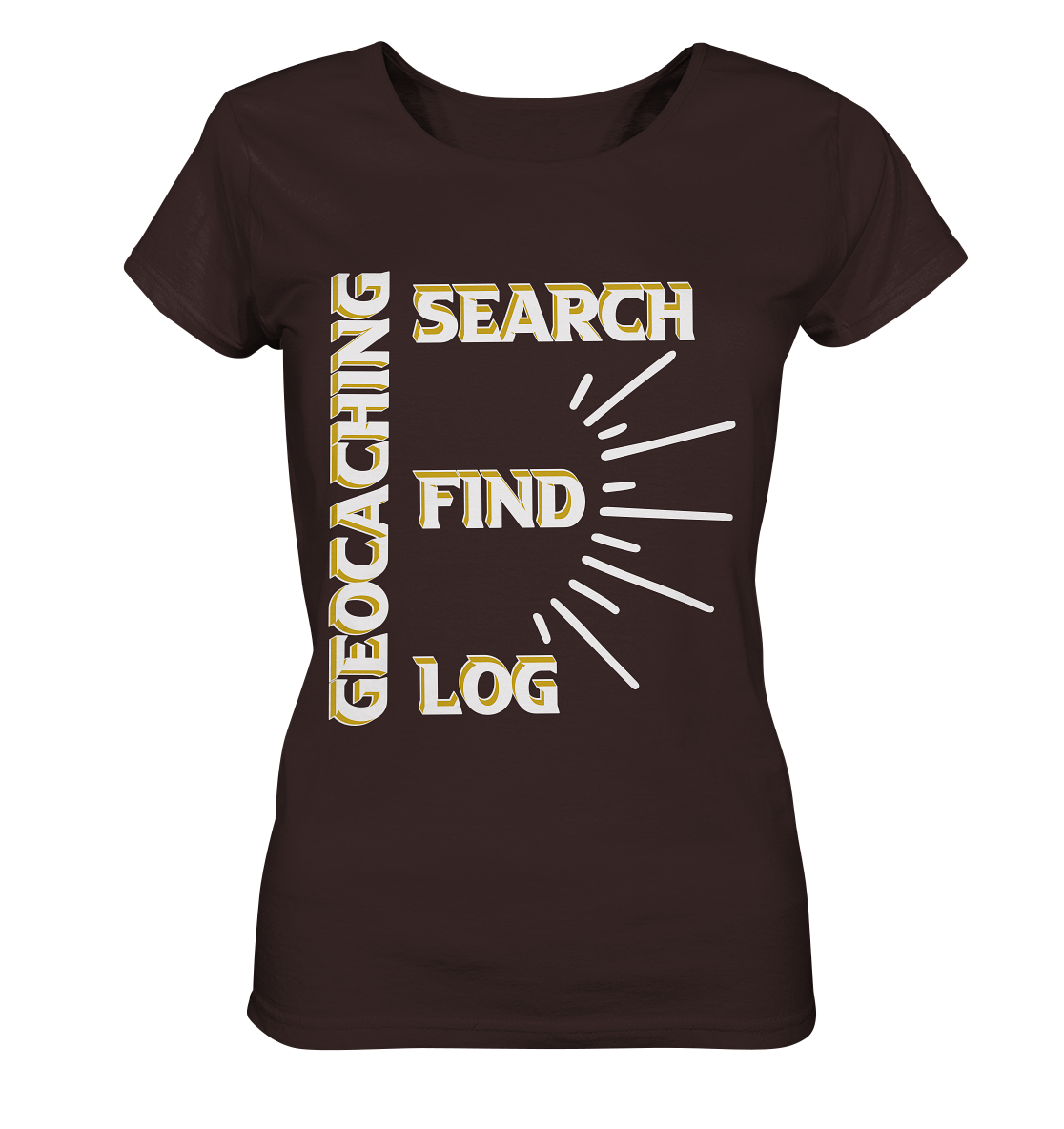 Geocaching-SEARCH-FIND-LOG, Cache Helles Disign - Ladies Organic Shirt