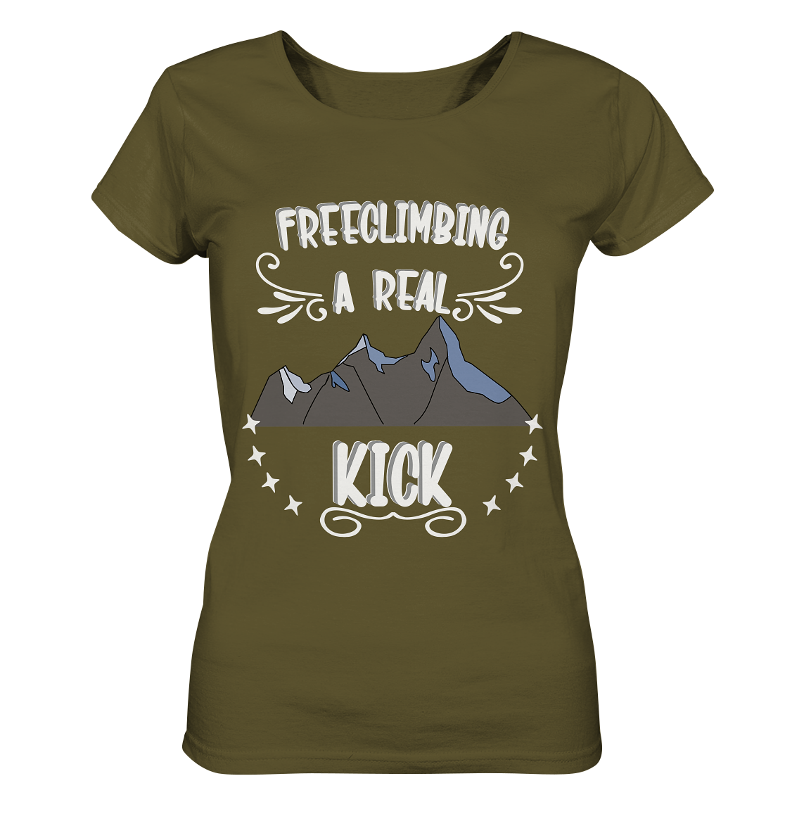 Freeclimbing - a real kick, sportlich & gefährlich - Ladies Organic Shirt