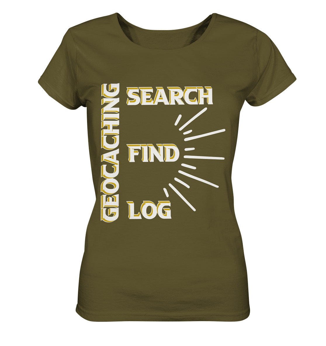 Geocaching-SEARCH-FIND-LOG, Cache Helles Disign - Ladies Organic Shirt