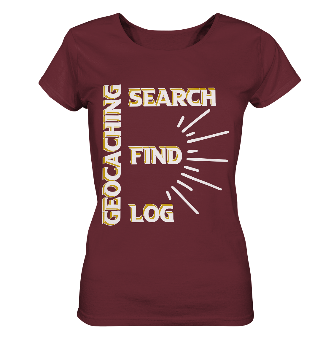 Geocaching-SEARCH-FIND-LOG, Cache Helles Disign - Ladies Organic Shirt