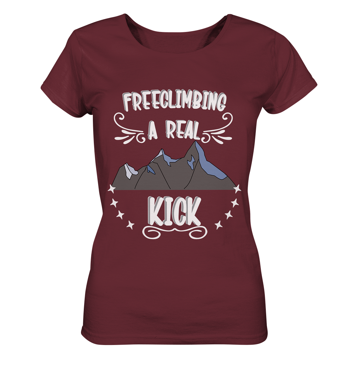 Freeclimbing - a real kick, sportlich & gefährlich - Ladies Organic Shirt