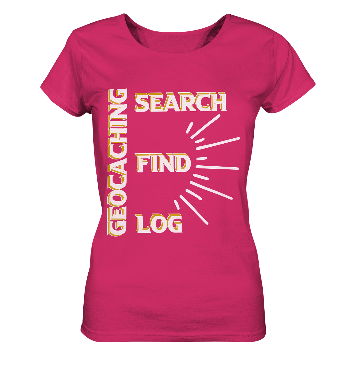 Geocaching-SEARCH-FIND-LOG, Cache Helles Disign - Ladies Organic Shirt