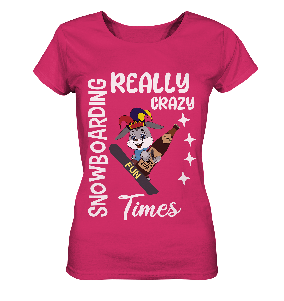 Snowboarding, Crazy Times, Snowboarder, Party - Ladies Organic Shirt