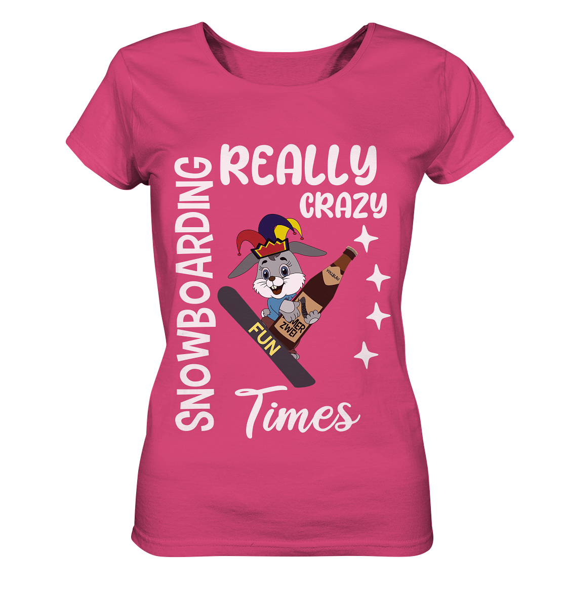 Snowboarding, Crazy Times, Snowboarder, Party - Ladies Organic Shirt