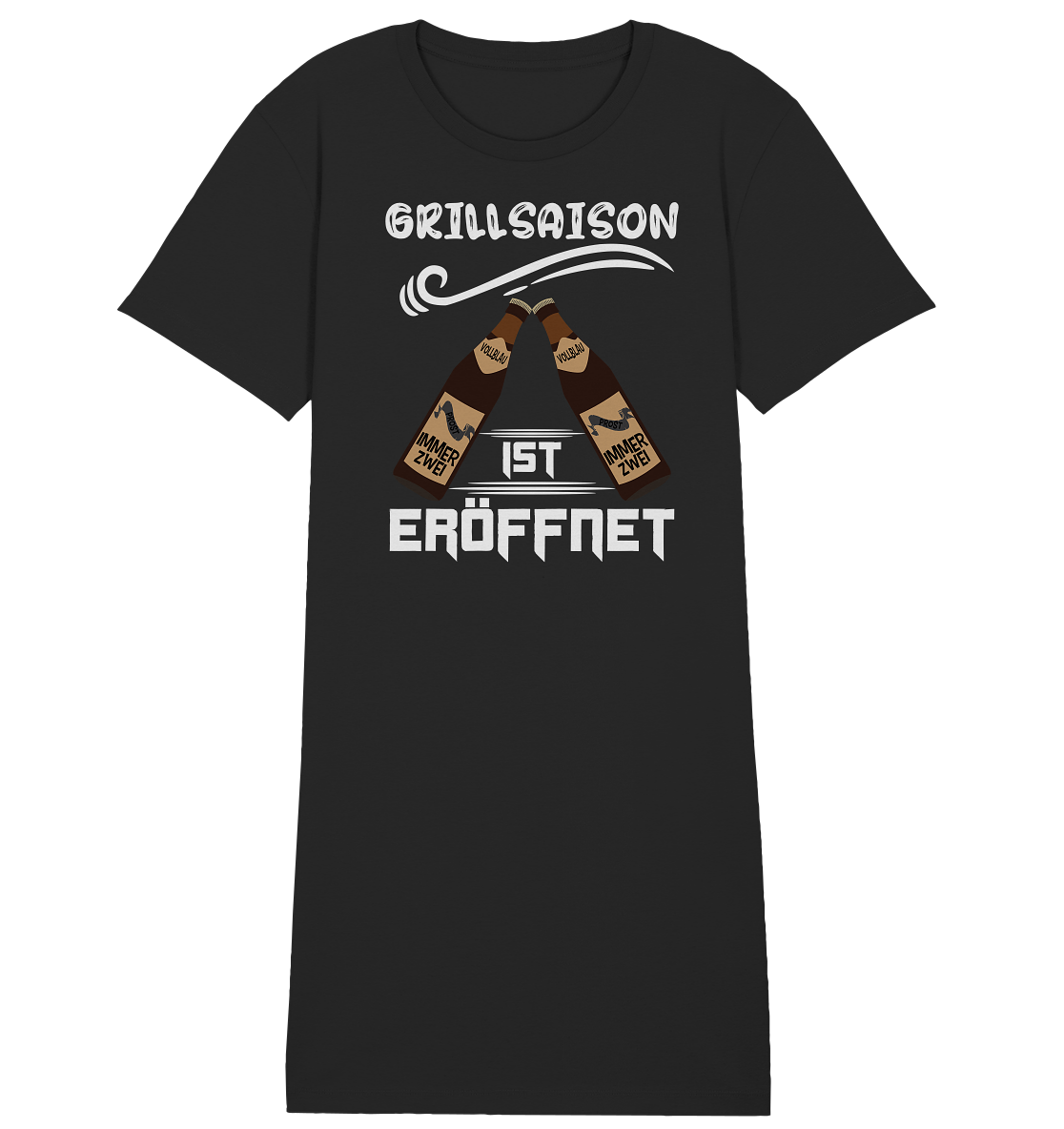 Grillsaison ist eröffnet, Grillen, Party, Feiern, Helles Design - Ladies Organic Shirt Dress