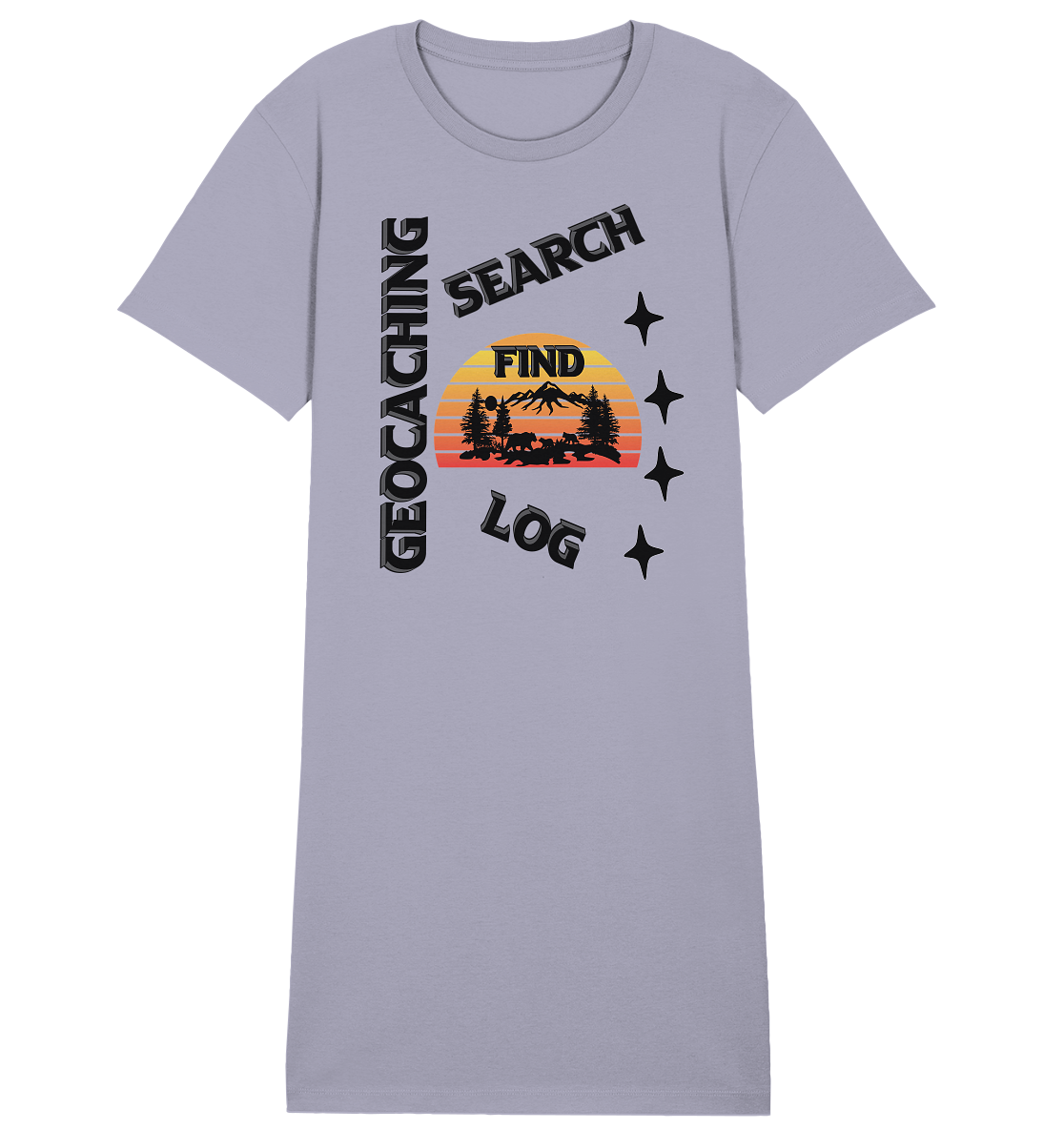 Geocaching, Suchen, Finden und Log,  Geocache Schwarzes Design - Ladies Organic Shirt Dress