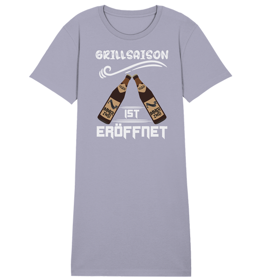 Grillsaison ist eröffnet, Grillen, Party, Feiern, Helles Design - Ladies Organic Shirt Dress