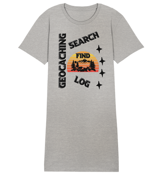 Geocaching, Suchen, Finden und Log,  Geocache Schwarzes Design - Ladies Organic Shirt Dress