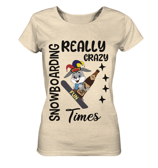 Snowboarding, really crazy, Osterhase mit Bierflasche  - Ladies Organic Shirt