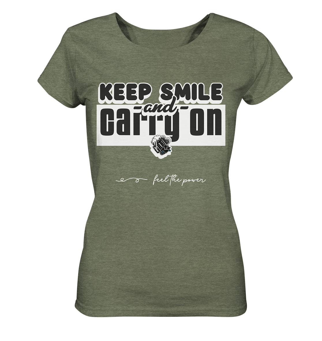 Keep Smile | Damen Organic Shirt (meliert)