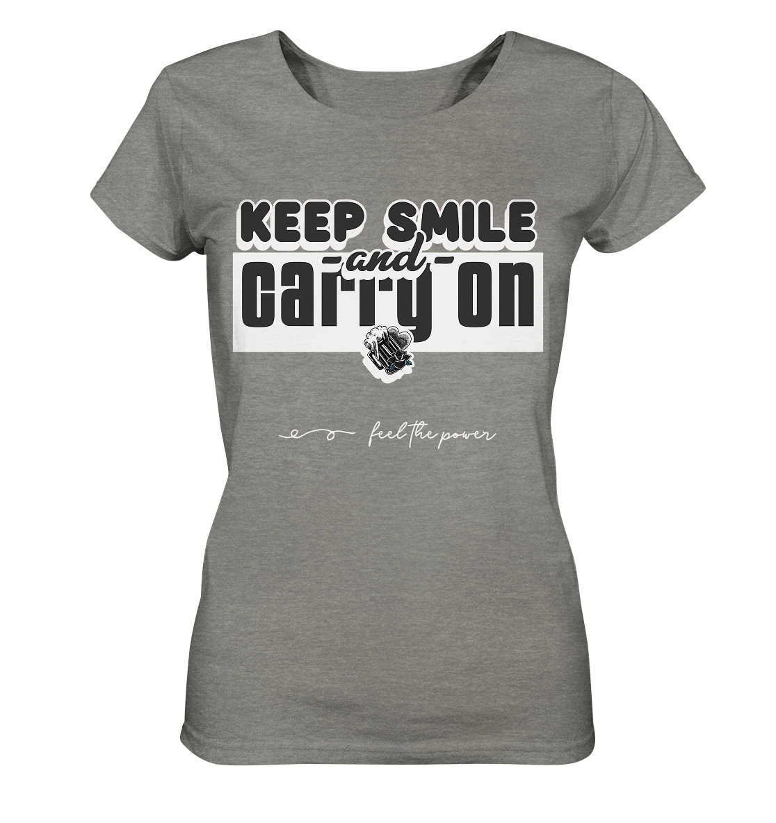 Keep Smile | Damen Organic Shirt (meliert)