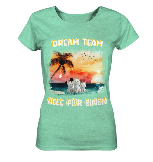 Dream Team, Einhorn Katzen Shirt, streetwear, casual t shirt, No 2 - Ladies Organic Shirt (meliert)