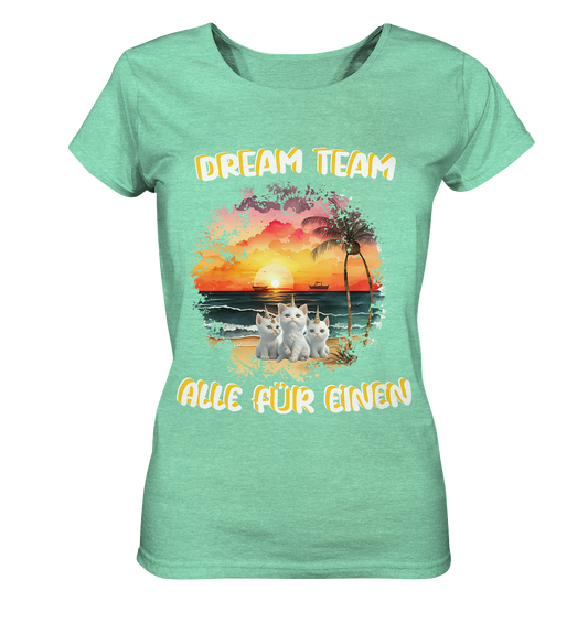 Dream Team, Einhorn Katzen Shirt, streetwear, casual t shirt, No 4 - Ladies Organic Shirt (meliert)