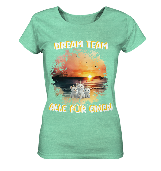 Dream Team, Einhorn Katzen Shirt, streetwear, casual t shirt, No 3 - Ladies Organic Shirt (meliert)