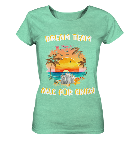 Dream Team, Einhorn Katzen Shirt, streetwear, casual t shirt - Ladies Organic Shirt (meliert)