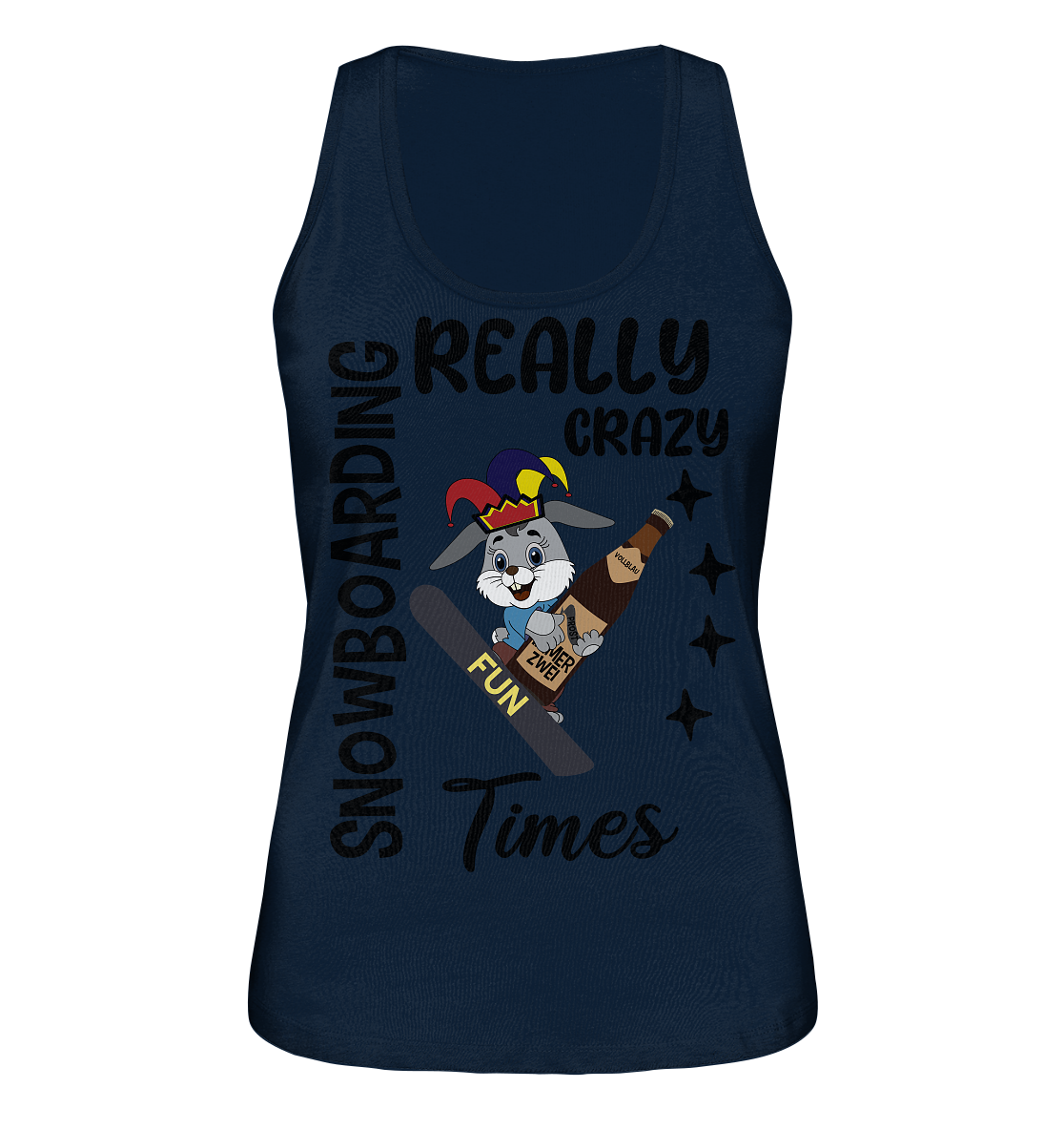 Snowboarding, really crazy, Osterhase mit Bierflasche  - Ladies Organic Tank-Top