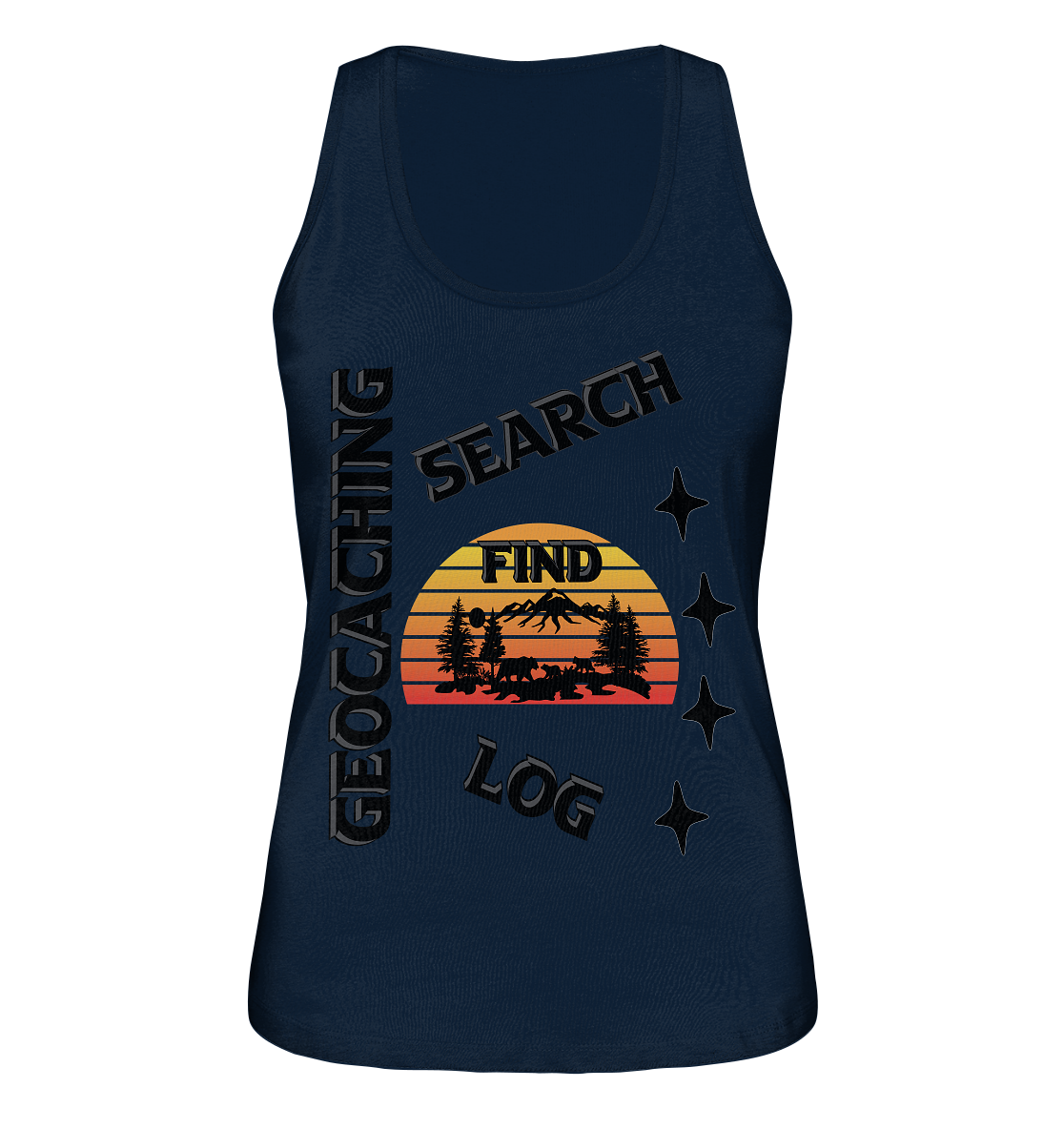 Geocaching, Suchen, Finden und Log, Geocache Schwarzes Design Mounten - Ladies Organic Tank-Top