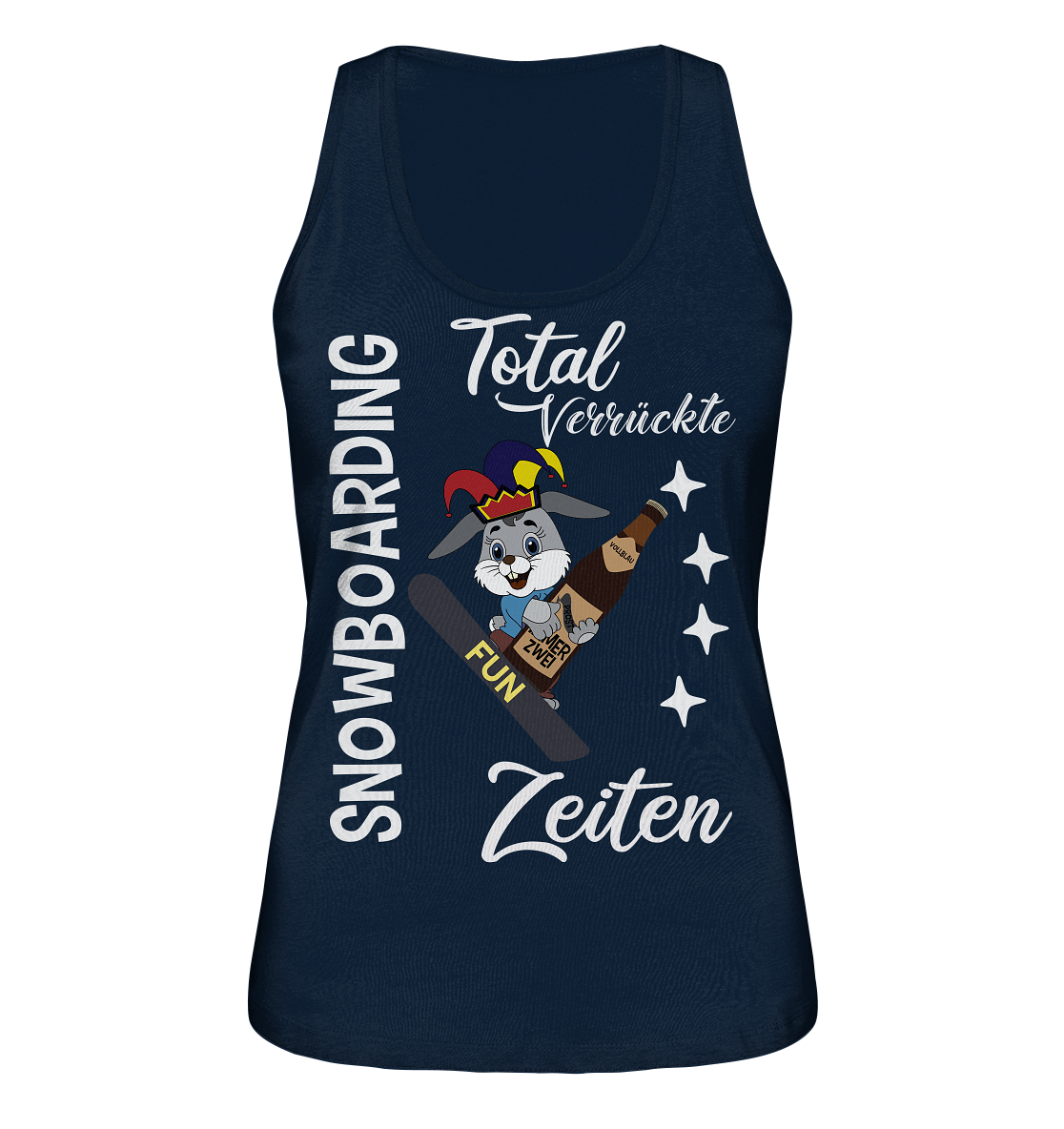 Snowboarding, verrückte Zeiten, Snowboarder, Osterhase - Ladies Organic Tank-Top