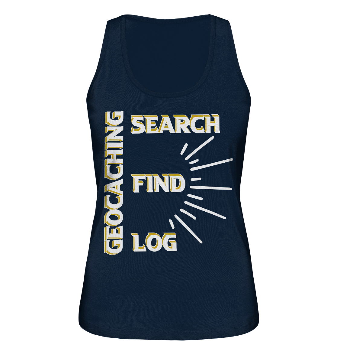 Geocaching-SEARCH-FIND-LOG, Cache Helles Disign - Ladies Organic Tank-Top