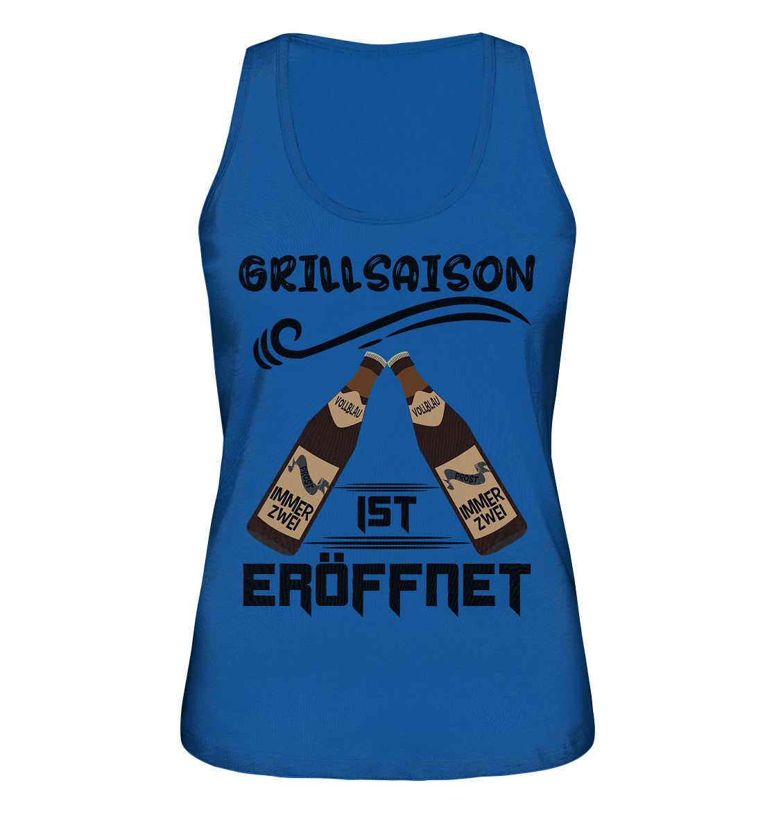 Grillsaison ist eröffnet, Grillen, Party, Feiern, Schwarzes Design - Ladies Organic Tank-Top