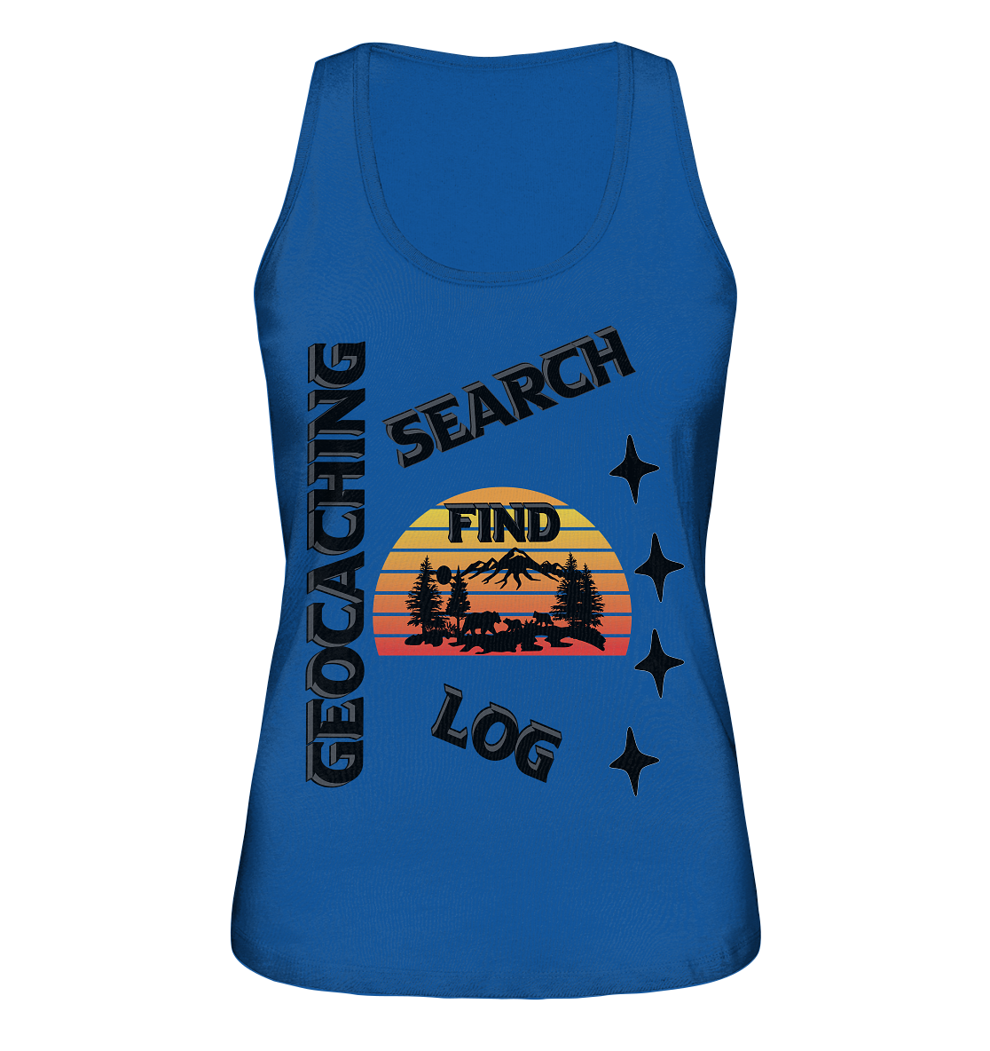 Geocaching, Suchen, Finden und Log, Geocache Schwarzes Design Mounten - Ladies Organic Tank-Top