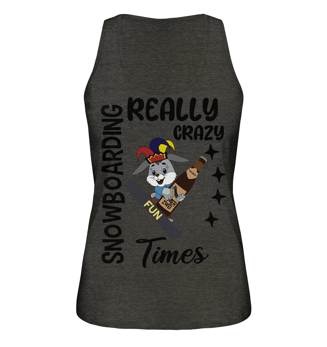 Snowboarding, really crazy, Osterhase mit Bierflasche  - Ladies Organic Tank-Top