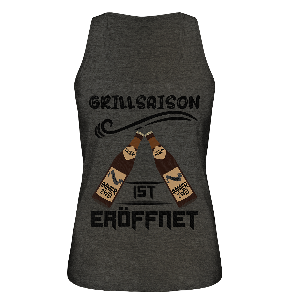 Grillsaison ist eröffnet, Grillen, Party, Feiern, Schwarzes Design - Ladies Organic Tank-Top