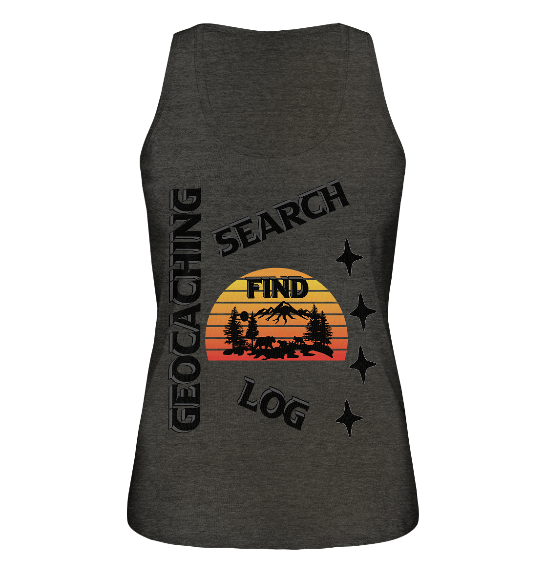 Geocaching, Suchen, Finden und Log, Geocache Schwarzes Design Mounten - Ladies Organic Tank-Top