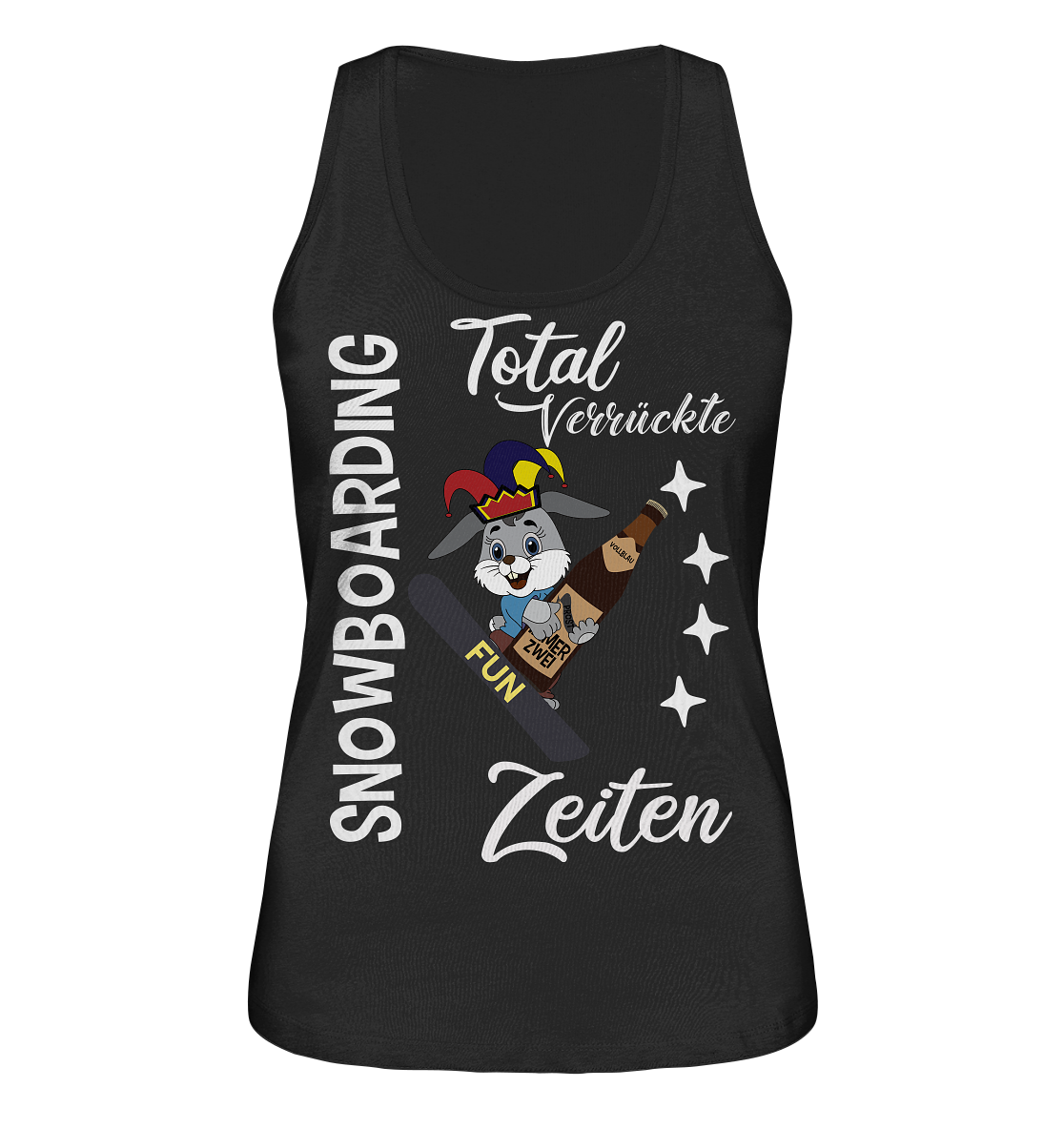 Snowboarding, verrückte Zeiten, Snowboarder, Osterhase - Ladies Organic Tank-Top