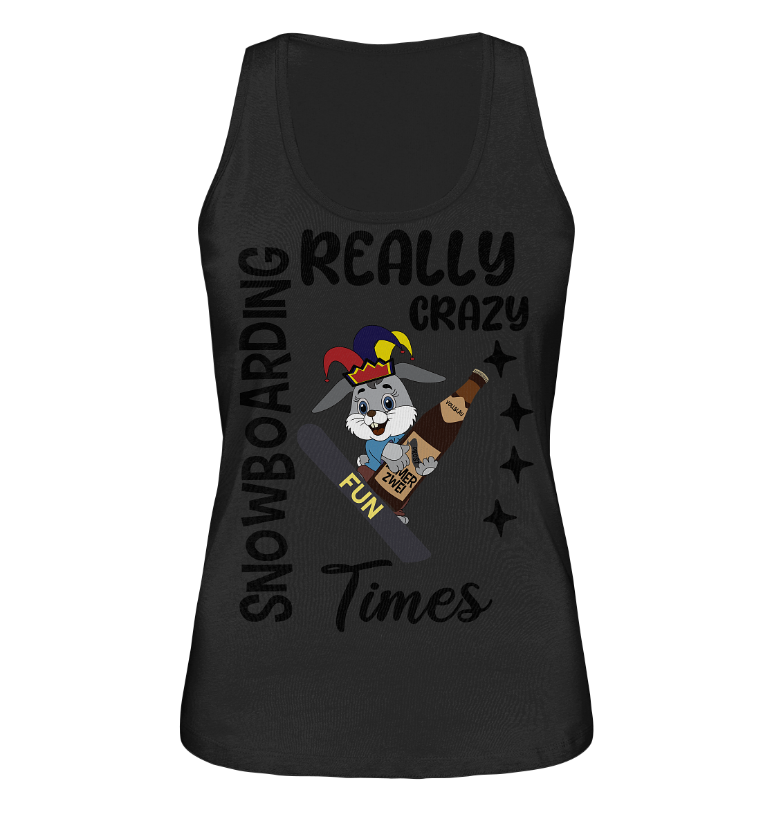 Snowboarding, really crazy, Osterhase mit Bierflasche  - Ladies Organic Tank-Top