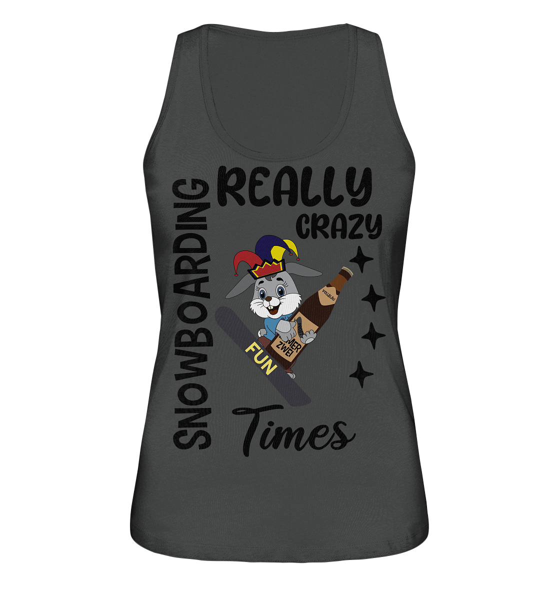 Snowboarding, really crazy, Osterhase mit Bierflasche  - Ladies Organic Tank-Top