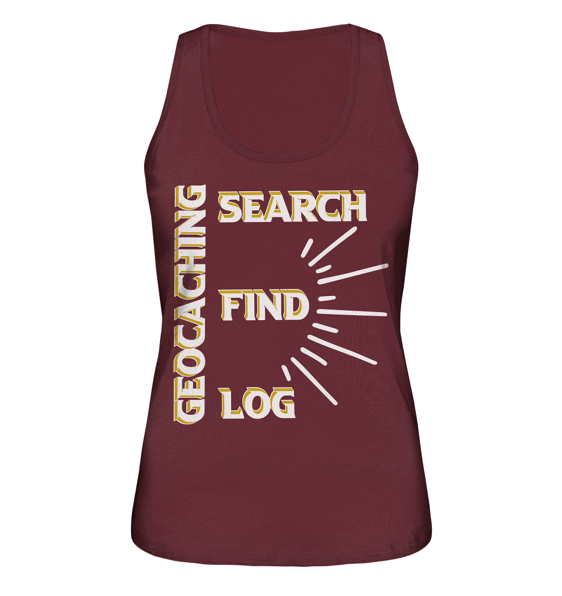 Geocaching-SEARCH-FIND-LOG, Cache Helles Disign - Ladies Organic Tank-Top