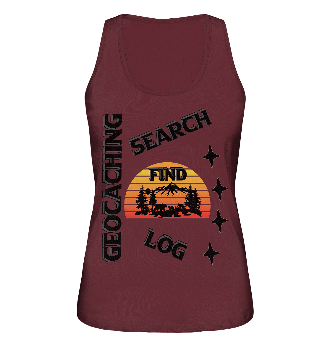 Geocaching, Suchen, Finden und Log, Geocache Schwarzes Design Mounten - Ladies Organic Tank-Top