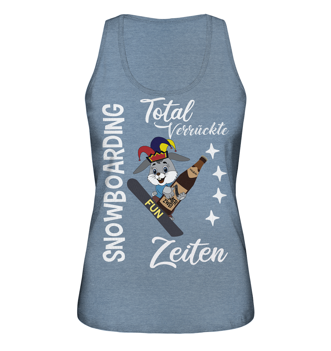 Snowboarding, verrückte Zeiten, Snowboarder, Osterhase - Ladies Organic Tank-Top