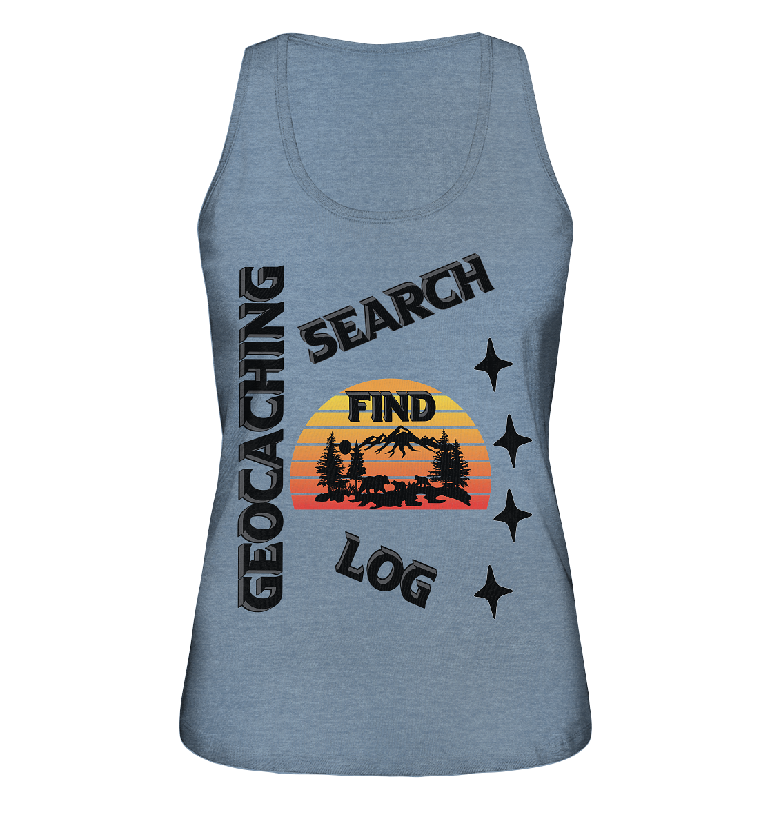 Geocaching, Suchen, Finden und Log, Geocache Schwarzes Design Mounten - Ladies Organic Tank-Top