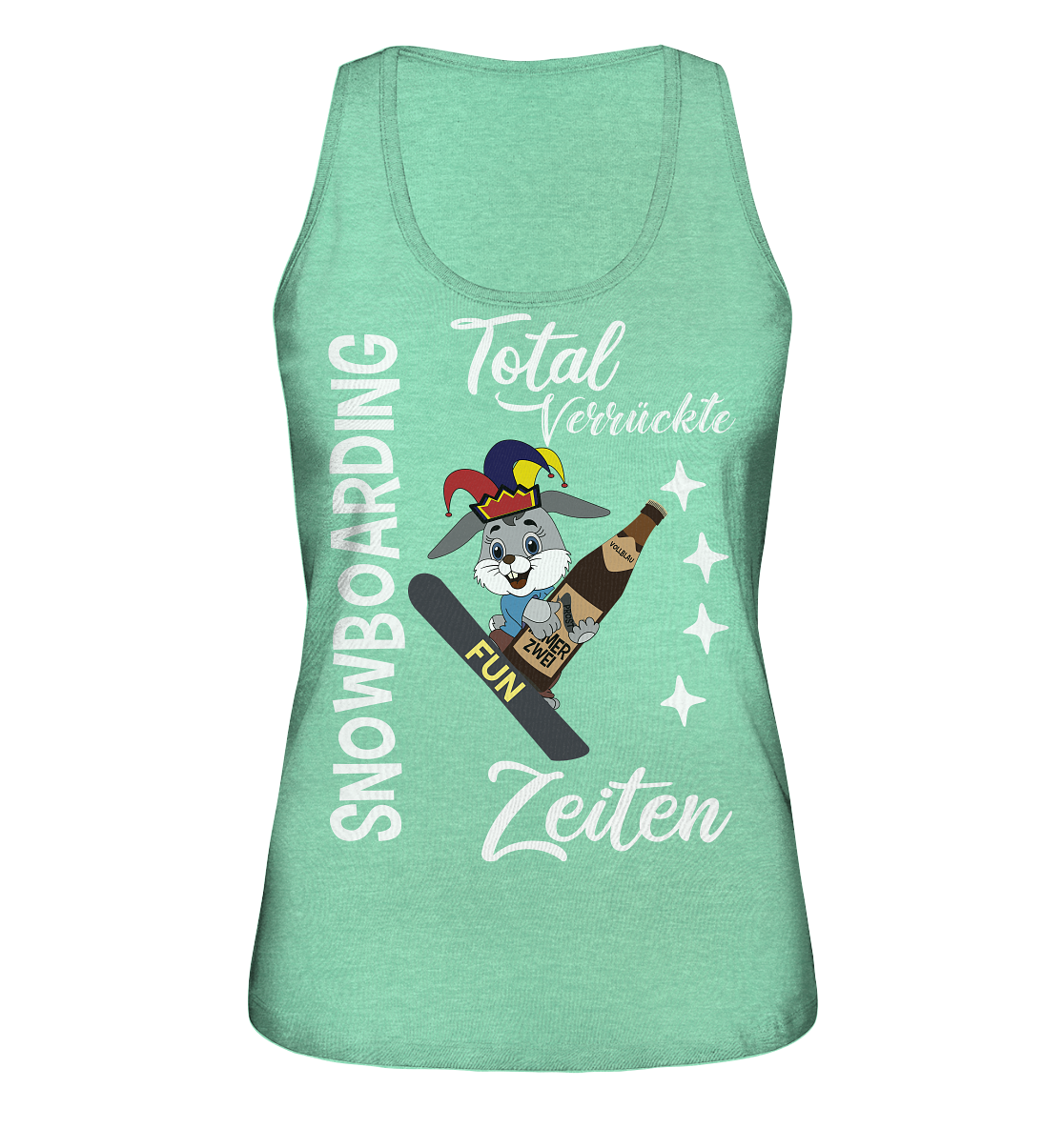 Snowboarding, verrückte Zeiten, Snowboarder, Osterhase - Ladies Organic Tank-Top