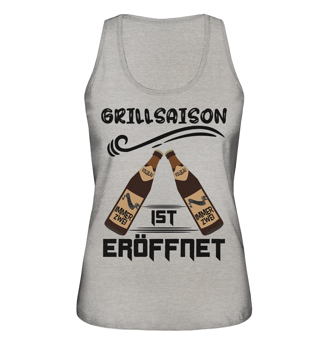 Grillsaison ist eröffnet, Grillen, Party, Feiern, Schwarzes Design - Ladies Organic Tank-Top