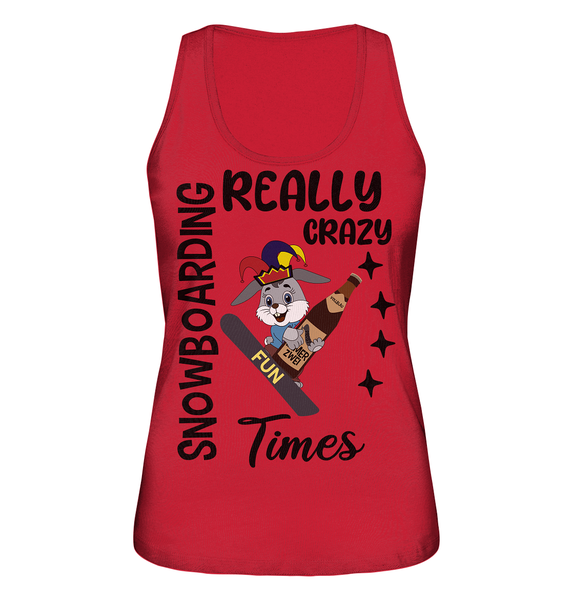 Snowboarding, really crazy, Osterhase mit Bierflasche  - Ladies Organic Tank-Top