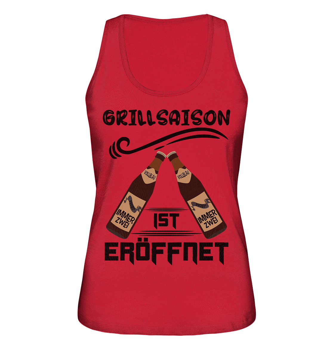 Grillsaison ist eröffnet, Grillen, Party, Feiern, Schwarzes Design - Ladies Organic Tank-Top