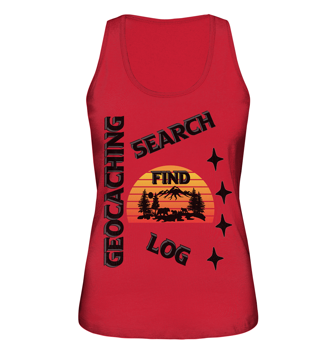 Geocaching, Suchen, Finden und Log, Geocache Schwarzes Design Mounten - Ladies Organic Tank-Top